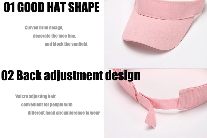 Wholesale Unisex Colorful Custom Hat Embroidered Logo Cotton Spring Summer Running Sports Golf Sun Visor Cap