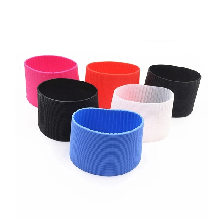 Silicone Coffee Cup Sleeve Heat-Resistant Anti-Slip Glass Bottle Protective Covers