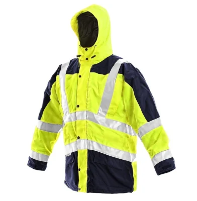 Veste Oxford/PU 300d imperméable et respirante personnalisée, veste réfléchissante haute visibilité, Parka de travail 5 en 1