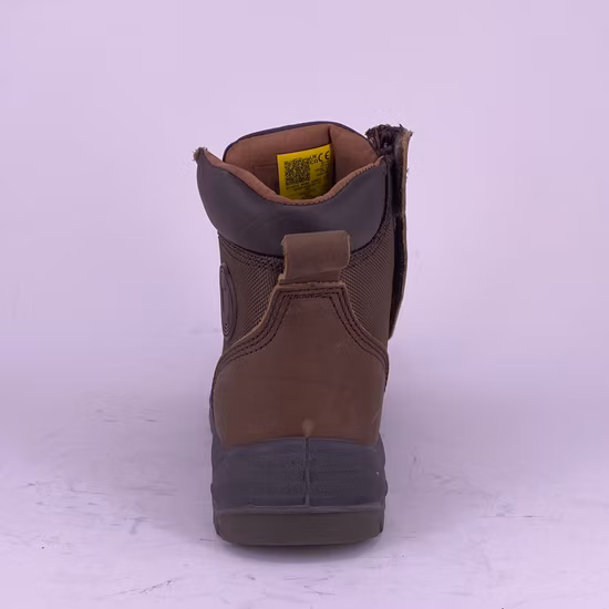 Chaussures de sécurité à bout en acier résistant à l'huile et au glissement en cuir de couleur noire