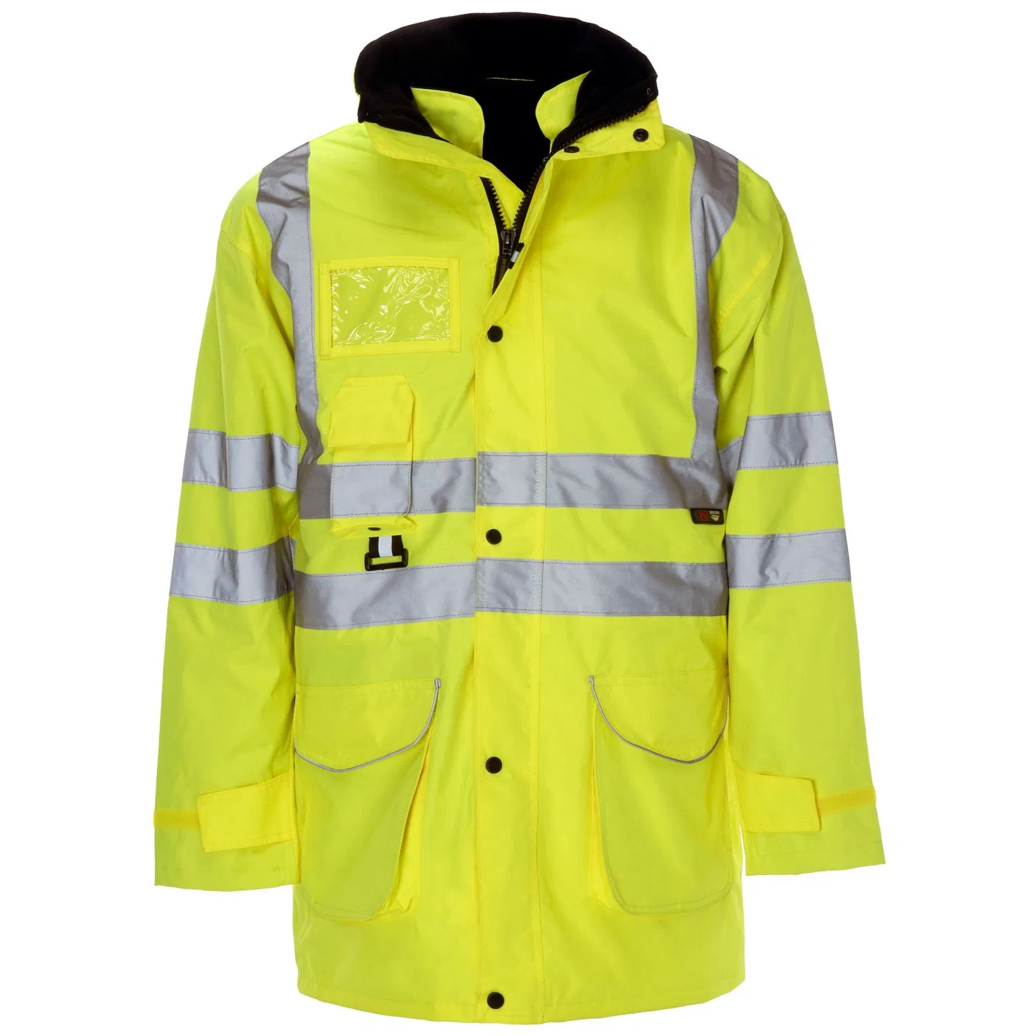 Vêtements de sécurité réfléchissants haute visibilité, capuche amovible, Parka lourde 7 en 1 pour uniforme de travail