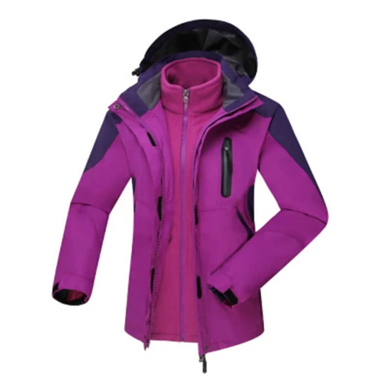 OEM personnalisé extérieur 2 en 1 veste dames hiver Softshell randonnée pêche coupe-vent veste imperméable pour femmes